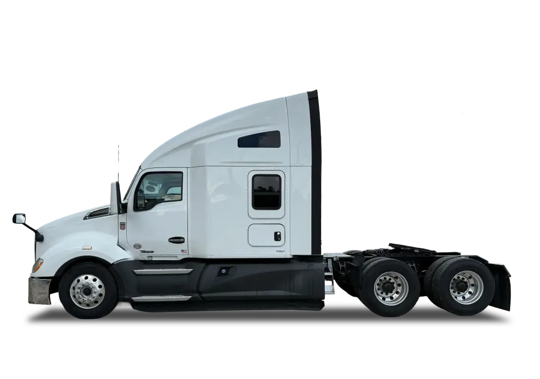 Sleeper-cab tractor, side view